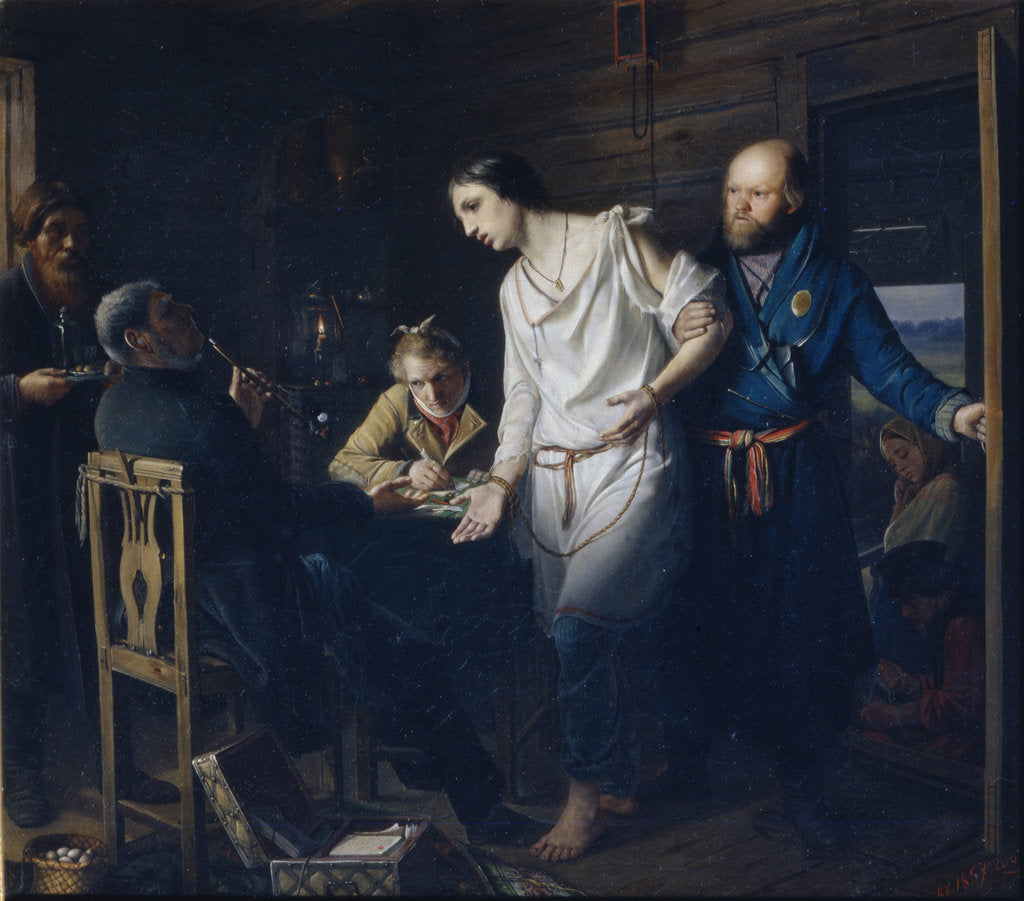 Commissary of Rural Police Investigating, 1857 by Vasili Grigoryevich Perov