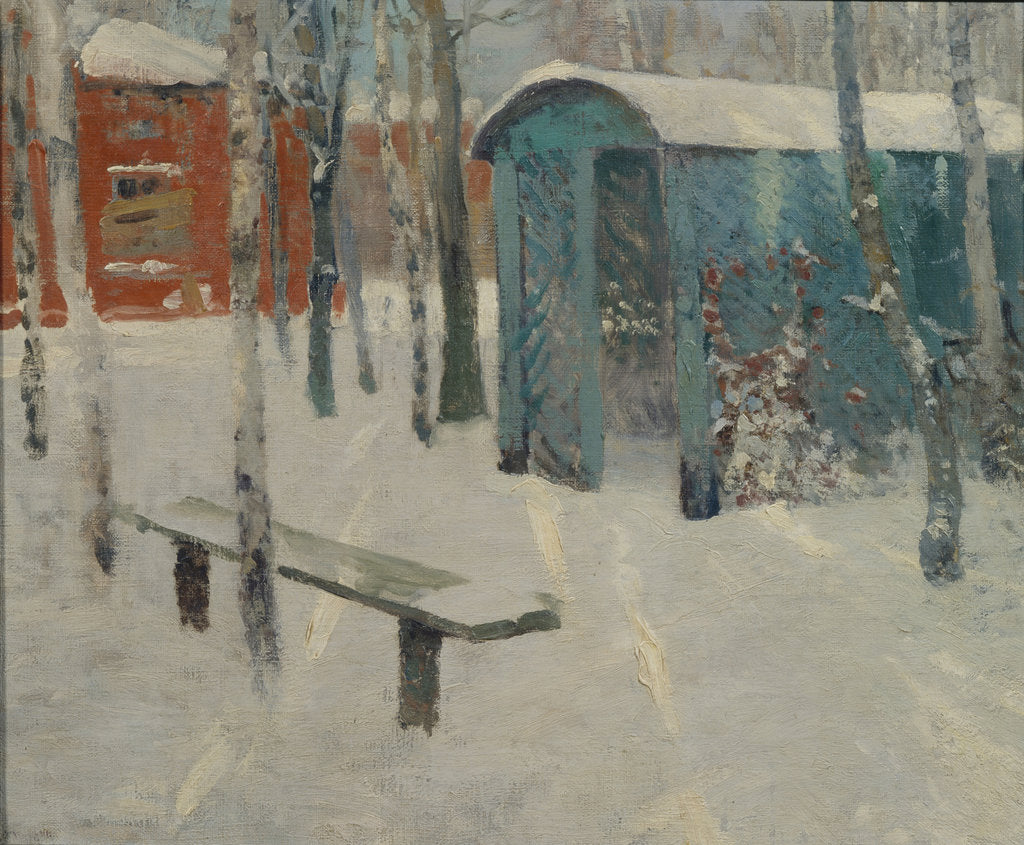 Detail of Early Snow by Konstantin Konstantinovich Pervukhin