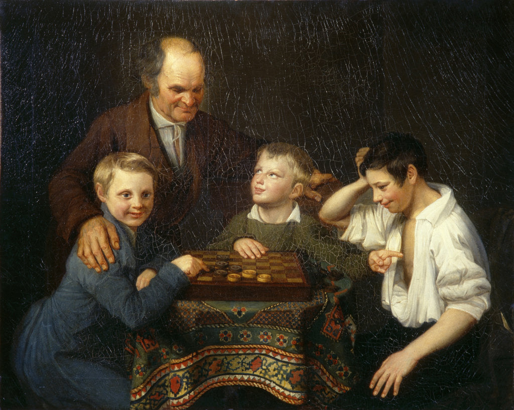 Detail of The Draughts Game, 1824 by Pyotr Ivanovich Pnin