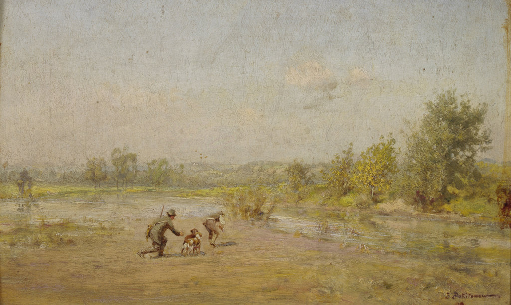 Detail of The Hunters by Ivan Pavlovich Pokhitonov