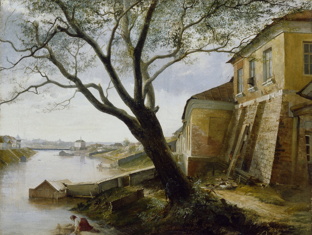 Detail of Over the Yauza River in Moscow, 1860 by Alexander Pavlovich Popov