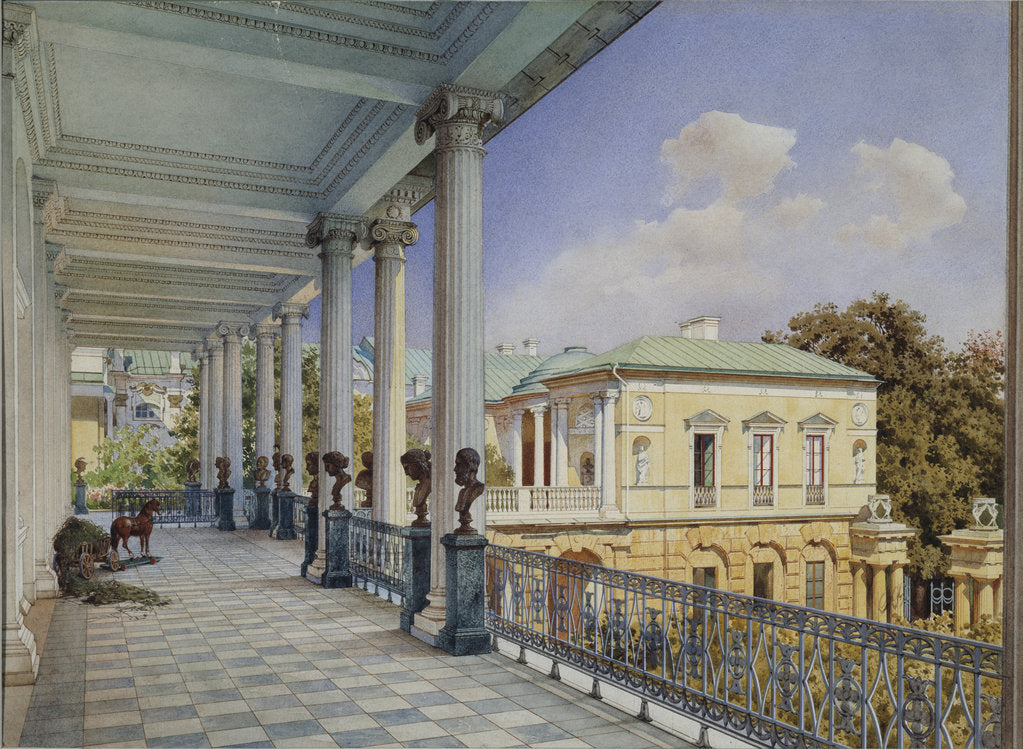 Detail of Cameron Gallery in Tsarskoye Selo, 1859 by Ludwig Premazzi