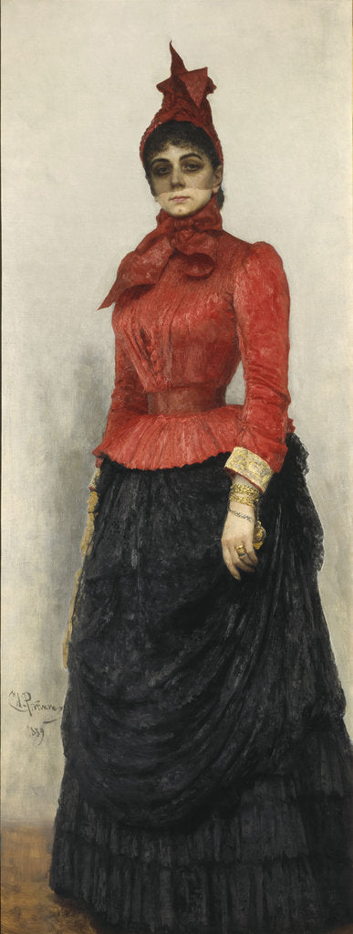 Detail of Portrait of Baroness Varvara Ikskul von Hildenbandt, 1889 by Ilya Yefimovich Repin