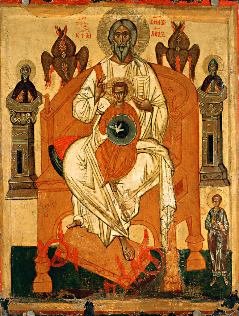Detail of Trinity with the Saints, Early 15th cen by Russian icon