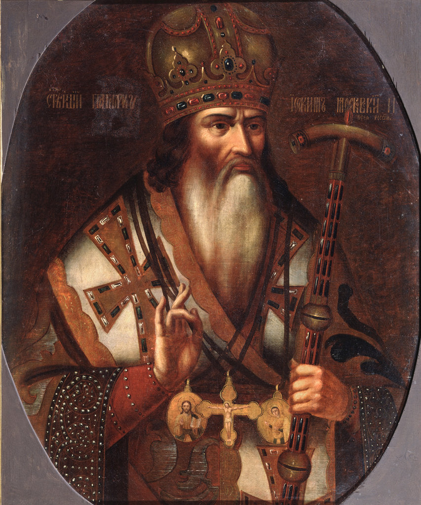 Detail of Portrait of Joachim, Patriarch of Moscow, End of 17th cen by Russian master