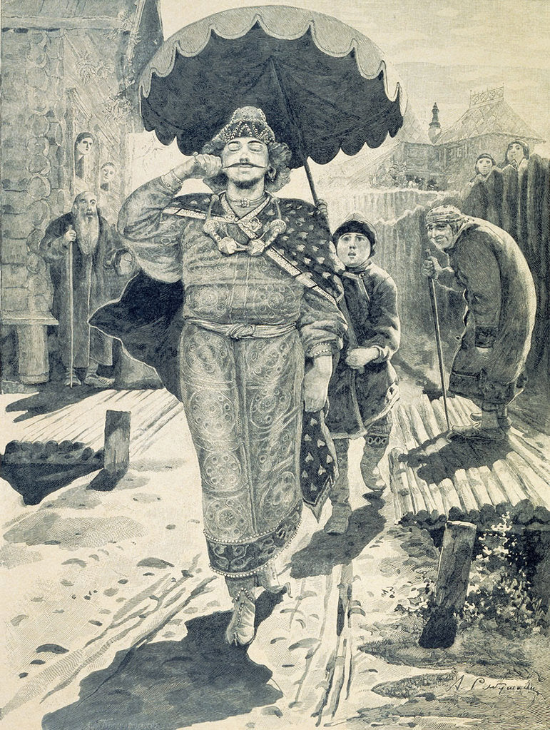 Detail of Churila Plyonkovich, 1895 by Andrei Petrovich Ryabushkin