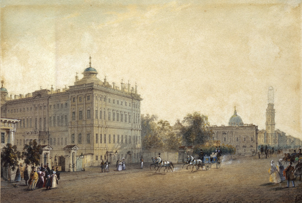 Detail of St. Petersburg. The Anichkov Palace, 1830s by Vasily Semyonovich Sadovnikov