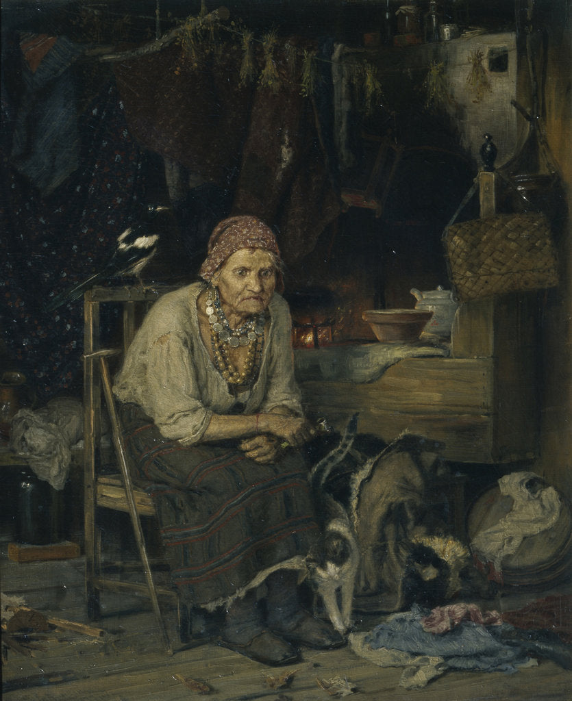 Detail of A Witch, 1879 by Konstantin Apollonovich Savitsky