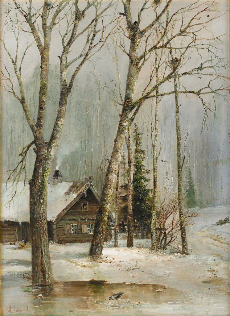 Detail of Cottage in the Woods by Alexei Kondratyevich Savrasov