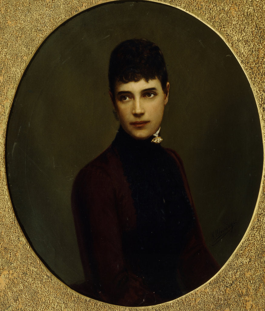 Detail of Portrait of Empress Maria Fyodorovna, Princess Dagmar of Denmark, Mid of the 19th cen by Nikolai Gustavovich Schilder
