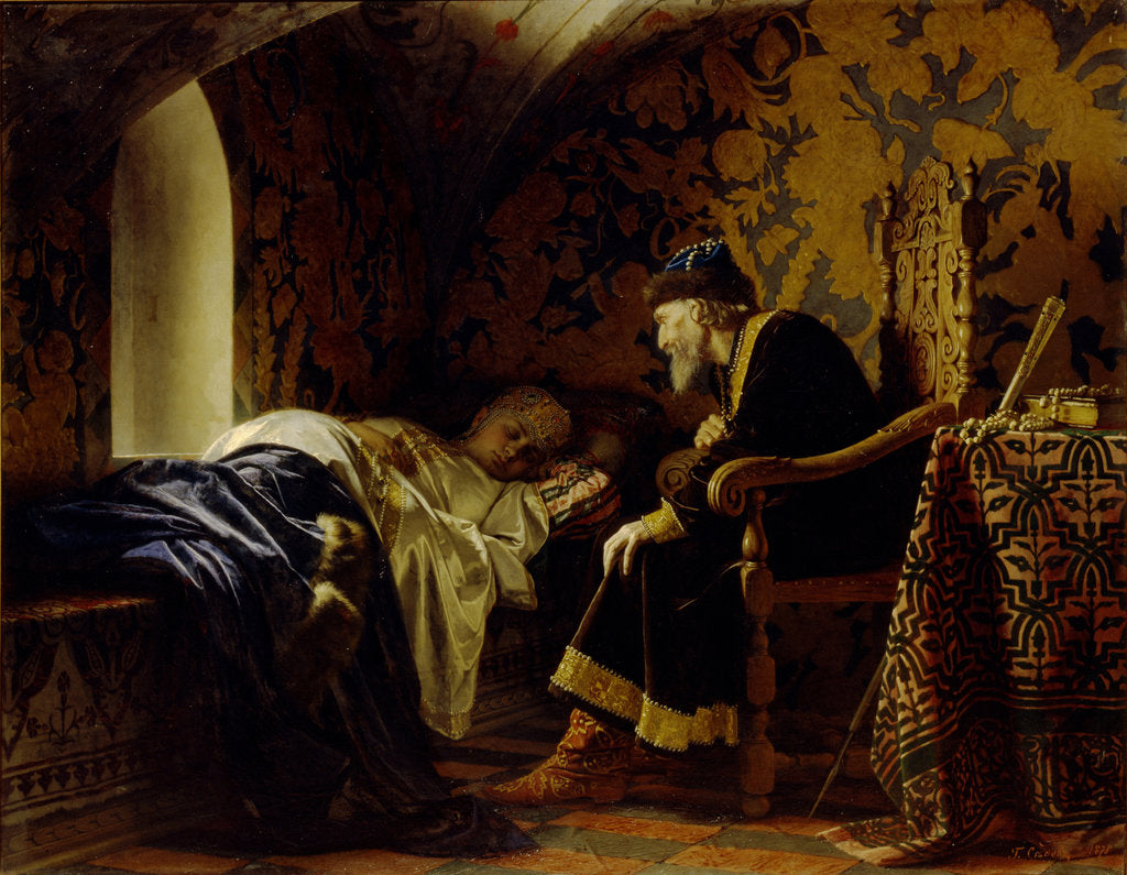Detail of Vasilisa Melentyevna and Tsar Ivan the Terrible, 1875 by Grigori Semyonovich Sedov
