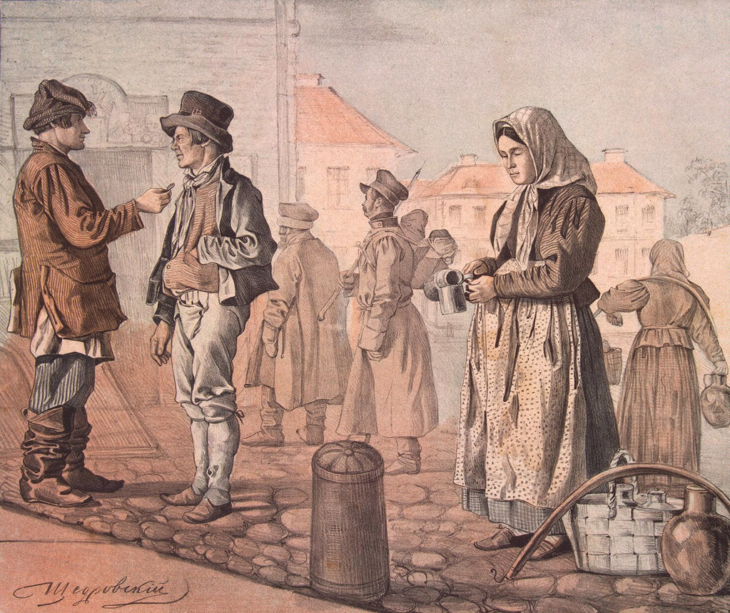 Detail of Street Milk Seller by Ignati Stepanovich Shchedrovsky
