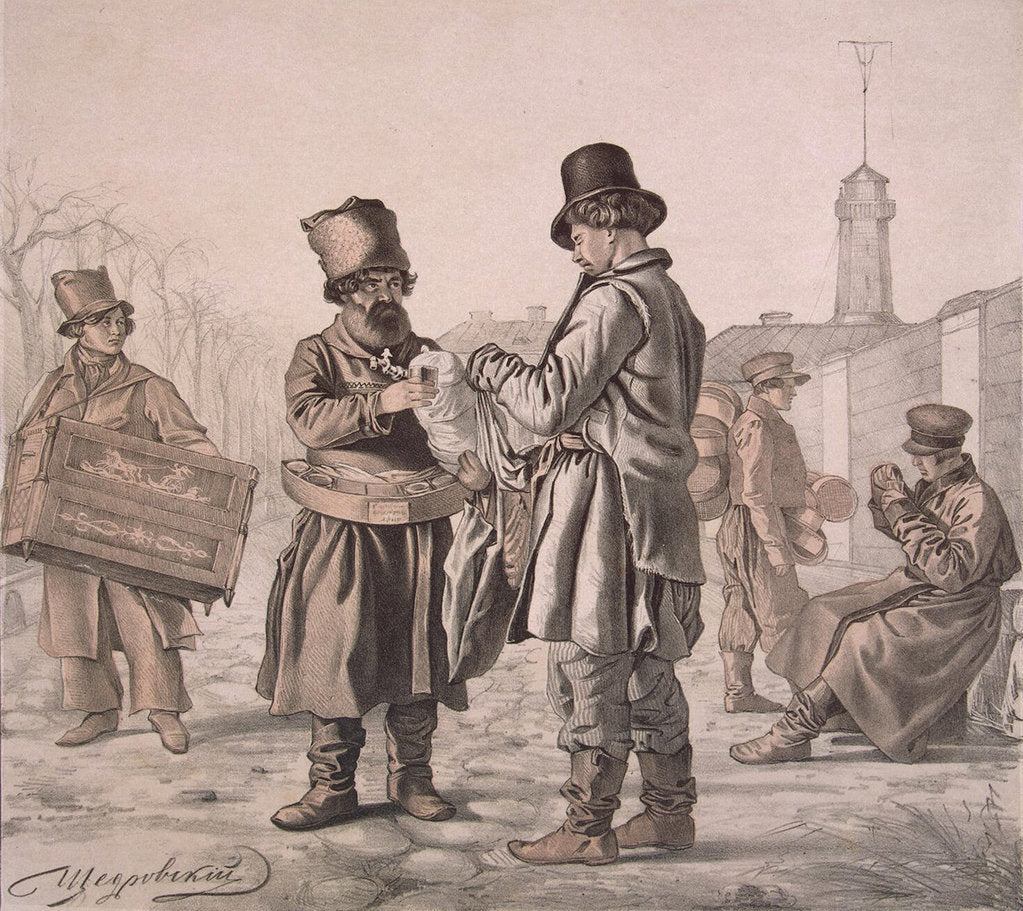 Detail of Street Sbiten Seller by Ignati Stepanovich Shchedrovsky