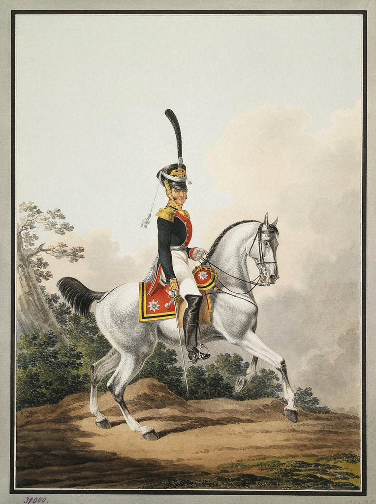 Detail of Field-Officer of the Preobrazhensky Regiment on Horseback, Early 19th cen by Samuel Shiflard