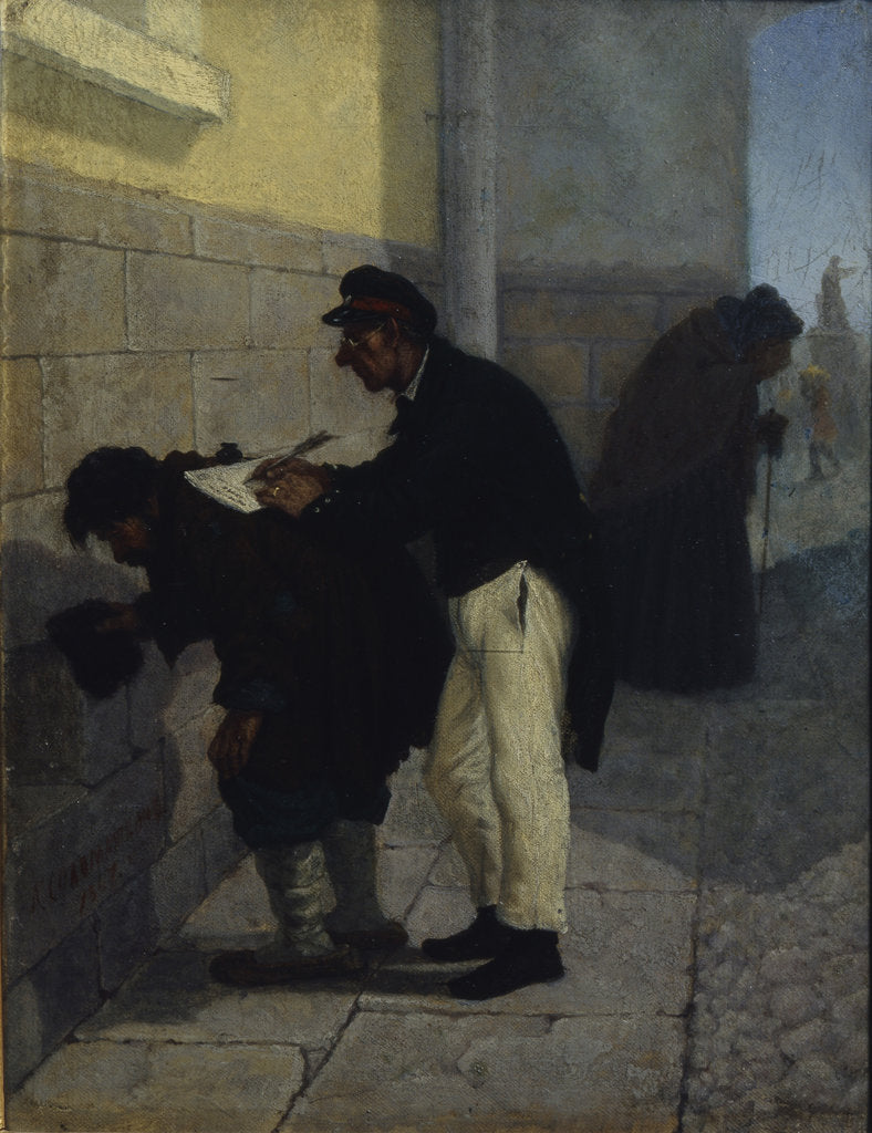 Detail of Attorney at law, 1867 by Leonid Ivanovich Solomatkin