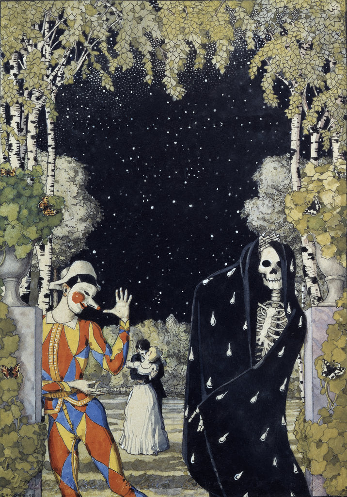 Detail of Harlequin and Death, 1907 by Konstantin Andreyevich Somov