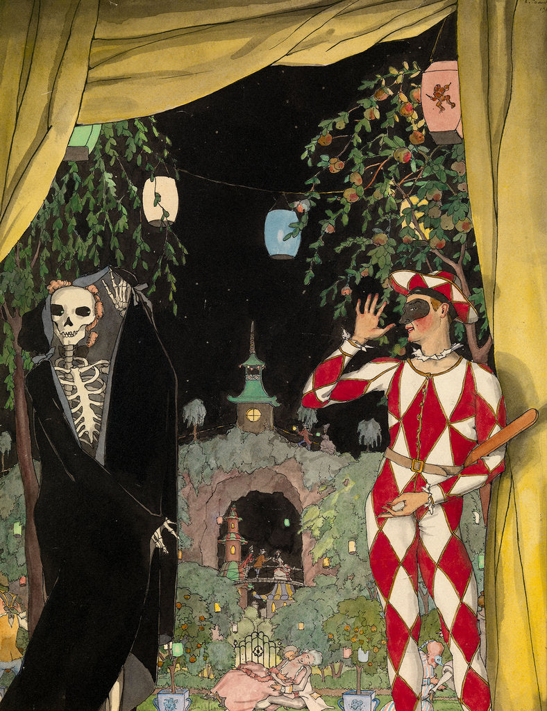 Detail of Harlequin and Death, 1918 by Konstantin Andreyevich Somov
