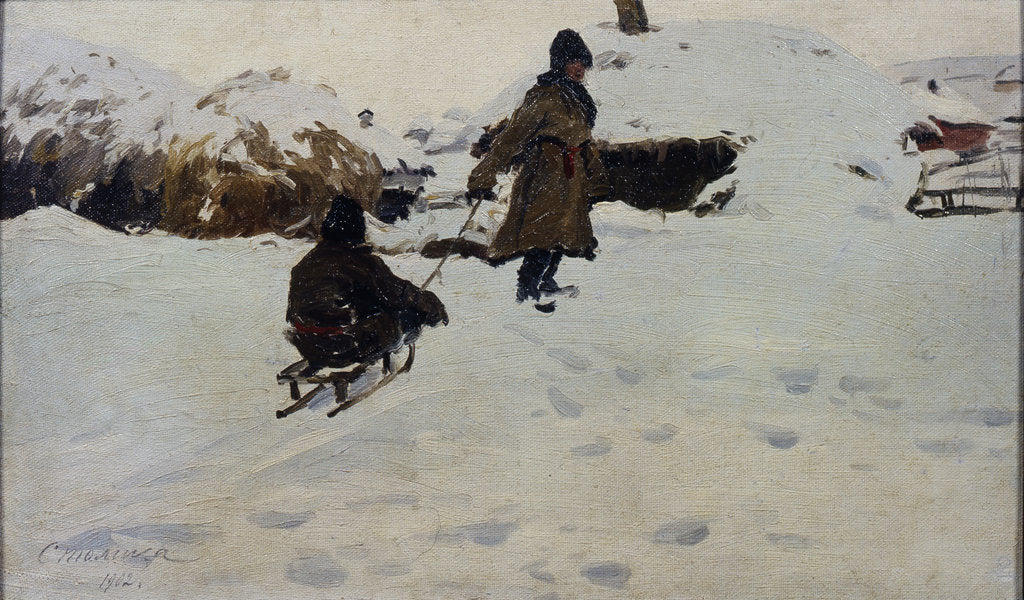 Detail of Winter, 1902 by Evgeni Ivanovich Stolitsa