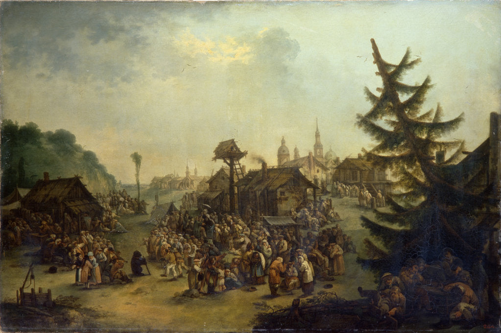 Detail of Peasants merry-making, 1779 by Ivan Michailovich Tankov