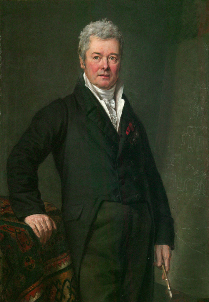 Detail of Portrait of the artist Fyodor Alexeev, 1820 by Mikhail Ivanovich Terebenev