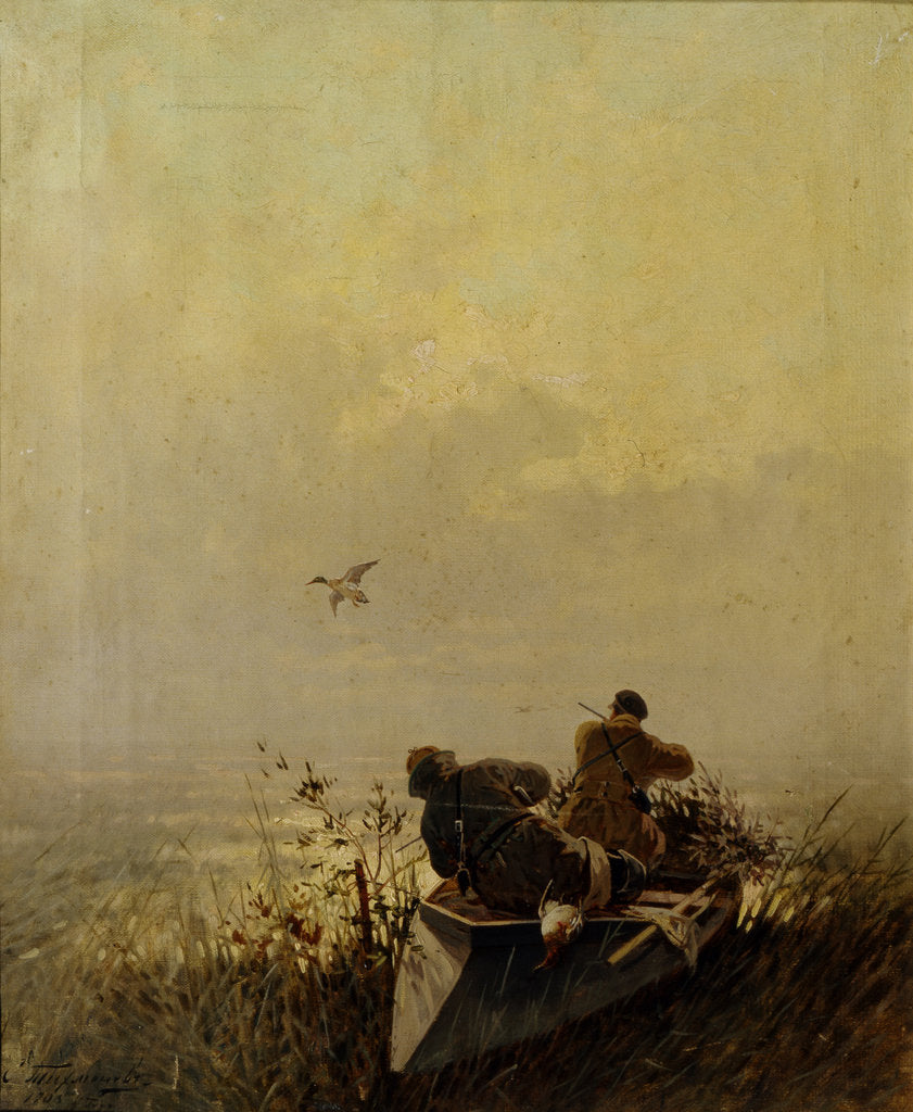 Detail of Duck Hunting, 1905 by Evgeny Alexandrovich Tichmenev
