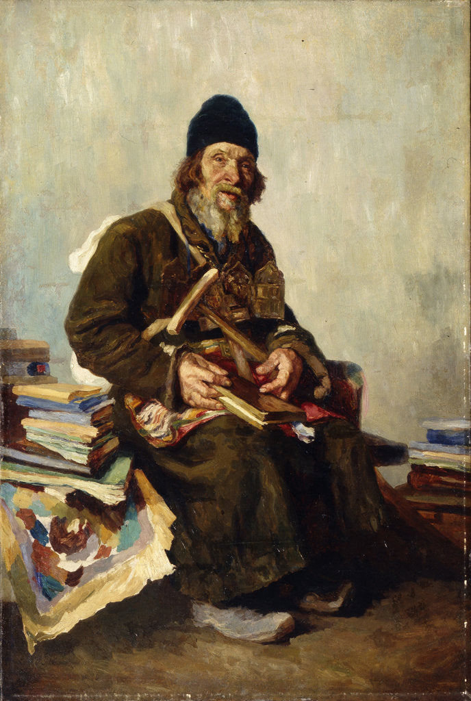 Detail of Icons seller, 1889 by Ivan Ivanovich Tvorozhnikov