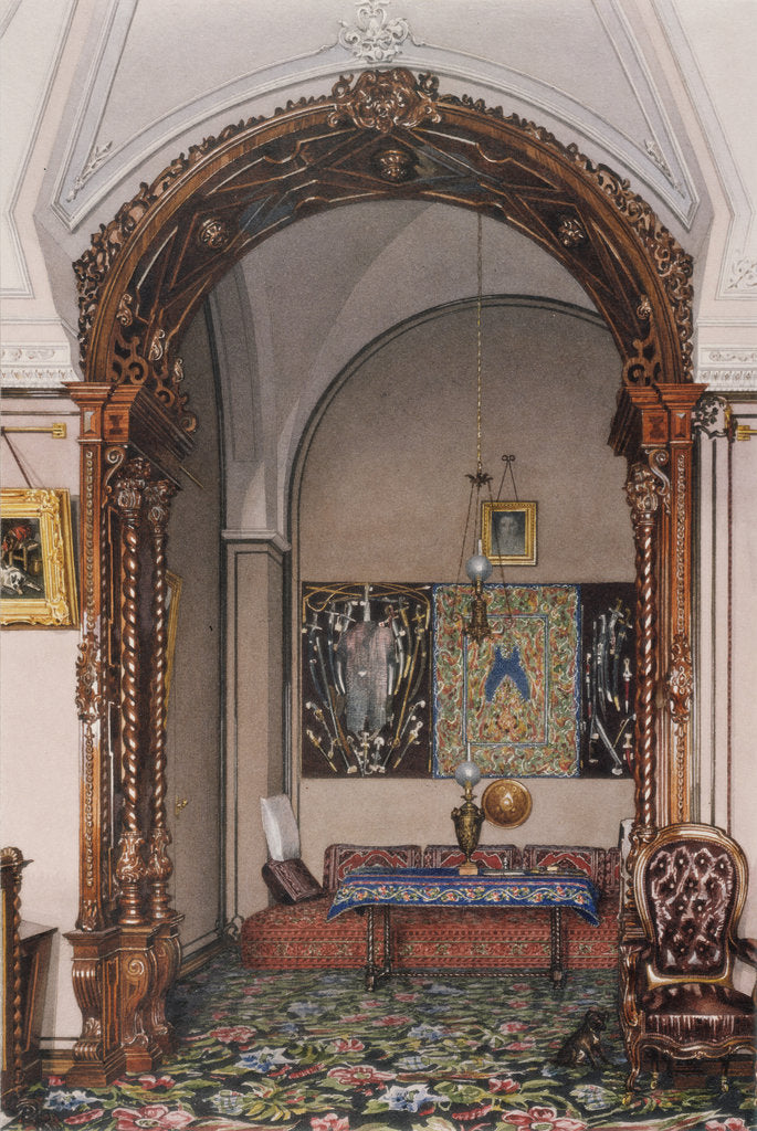 Detail of Interiors of the Winter Palace. The Alcove of the Study of Grand Prince Nicholas Nicolaievich, Mid of the 19th cen by Konstantin Andreyevich Ukhtomsky