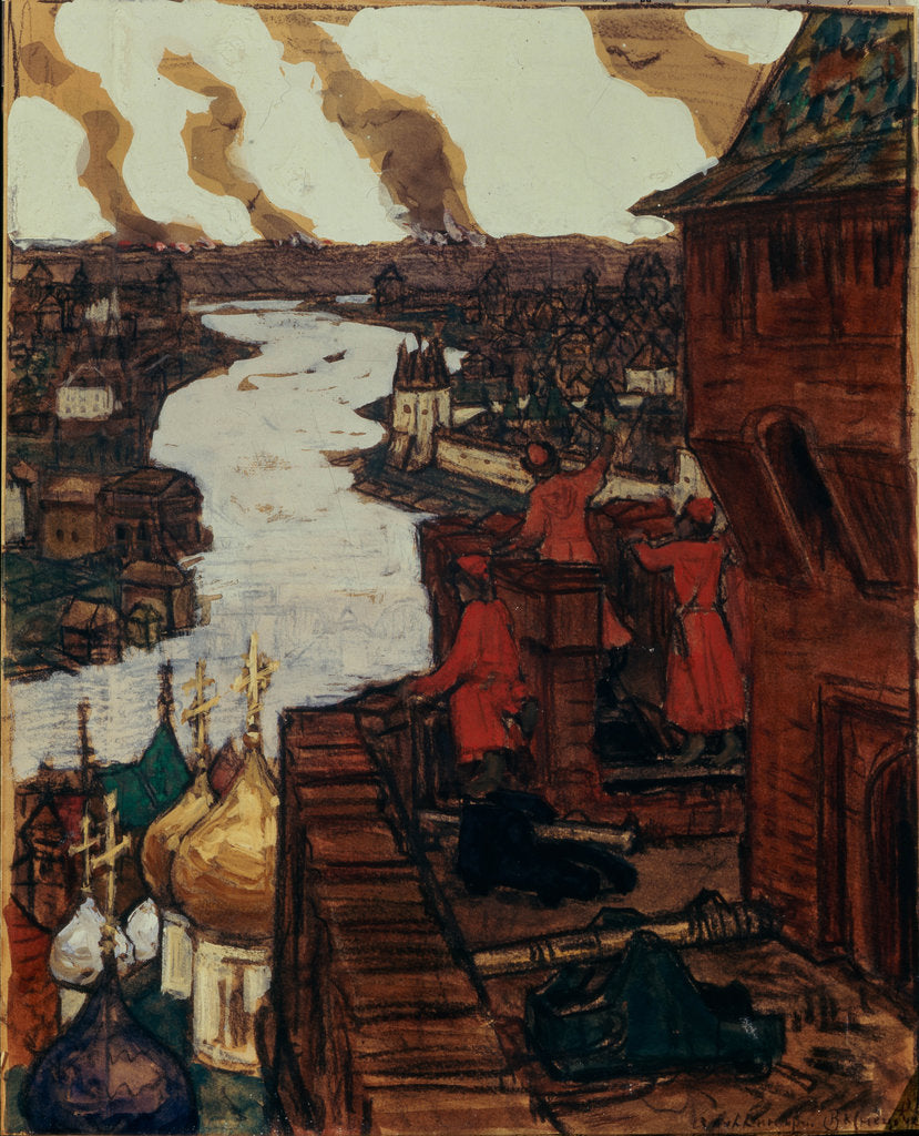 Detail of Tatars are coming! End of XIVth century, 1909 by Appolinari Mikhaylovich Vasnetsov