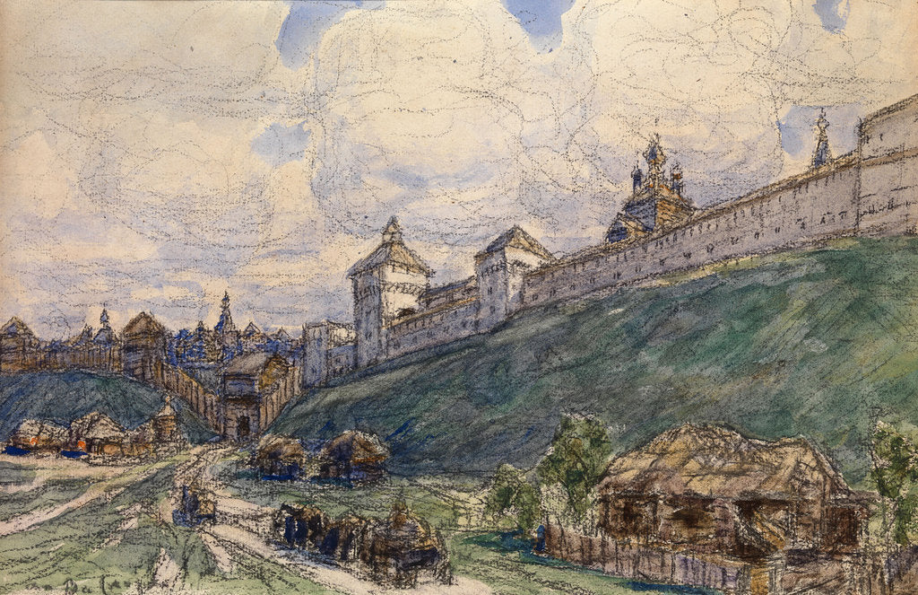 Detail of Serpukhov in the 17th Century by Appolinari Mikhaylovich Vasnetsov