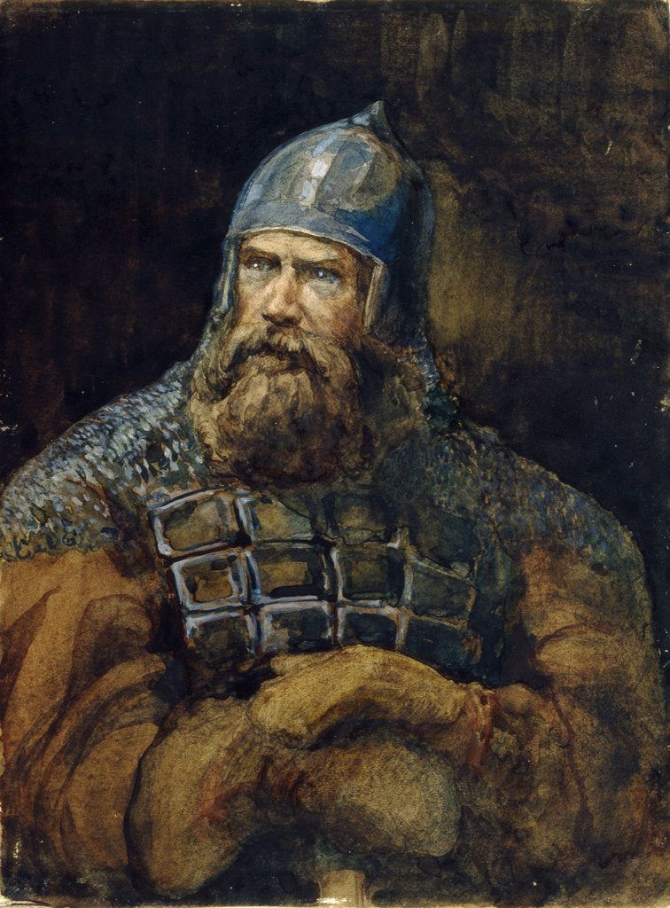 Detail of A Knight by Viktor Mikhaylovich Vasnetsov
