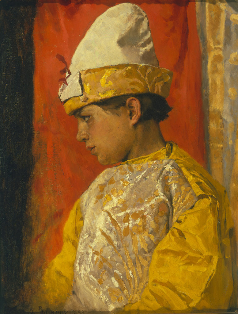 Detail of In skomorokh dress, 1882 by Viktor Mikhaylovich Vasnetsov