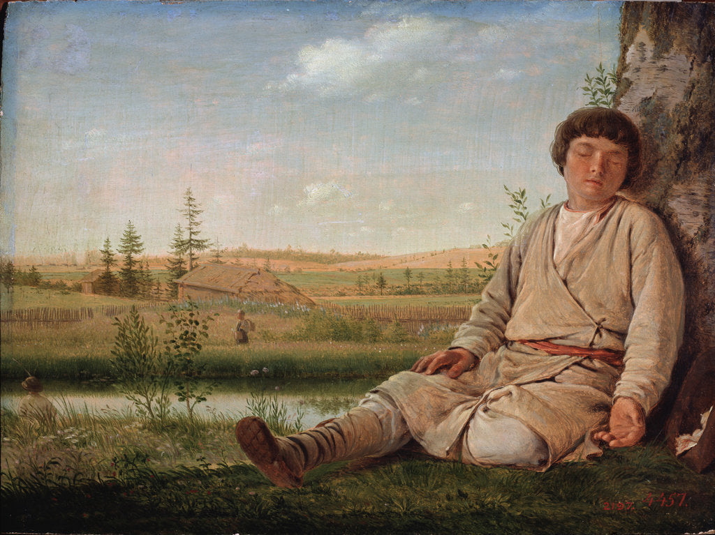 Detail of Sleeping Shepherd Boy, 1823 by Alexei Gavrilovich Venetsianov