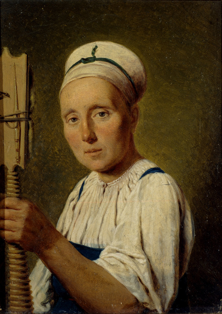 Detail of The spinner, 1830s by Alexei Gavrilovich Venetsianov
