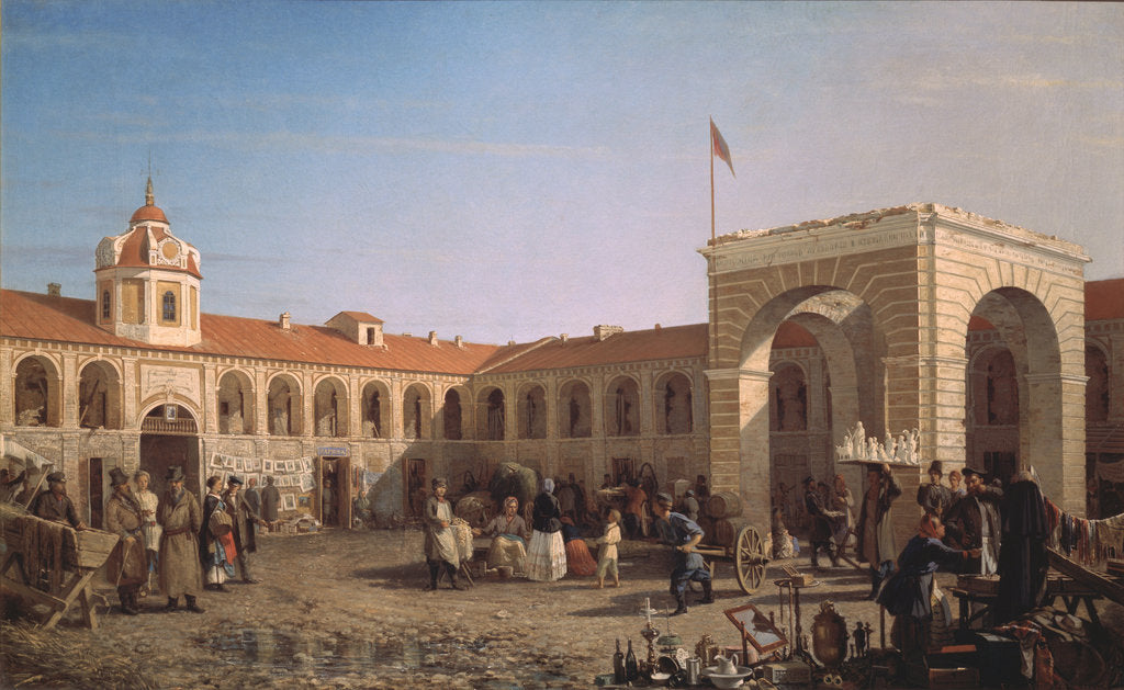 Detail of Apraksin Market in St. Petersburg, 1862 by Pyotr Petrovich Vereshchagin