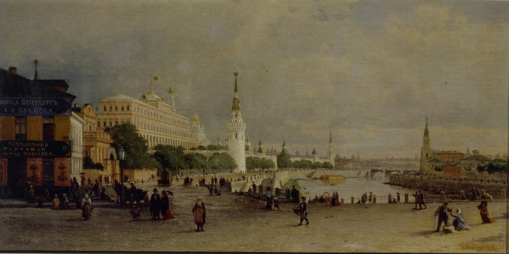 Detail of Bolshoy Kamenny Bridge in Moscow by Pyotr Petrovich Vereshchagin
