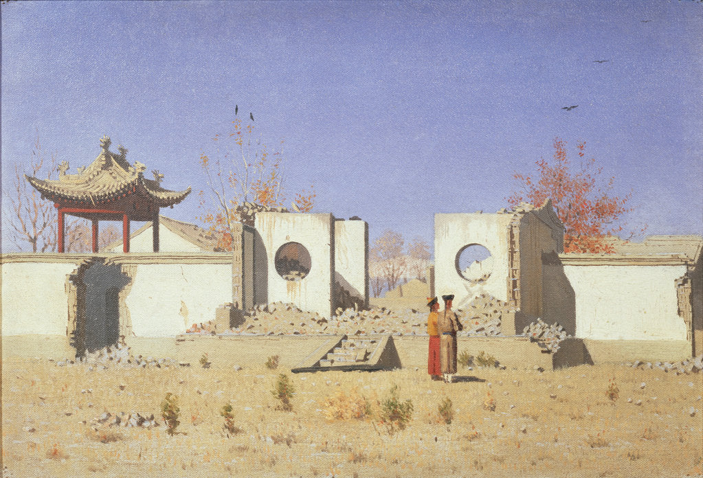 Detail of A Chinese Temple Ruin in Akkent, 1869-1870 by Vasili Vasilyevich Vereshchagin