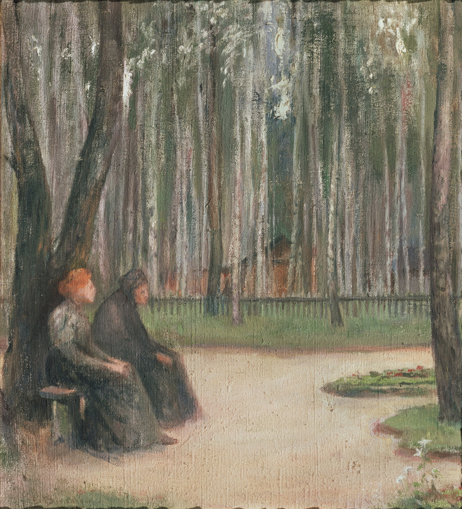Detail of Towards evening, 1897 by Yelena Nikolayevna Villiam