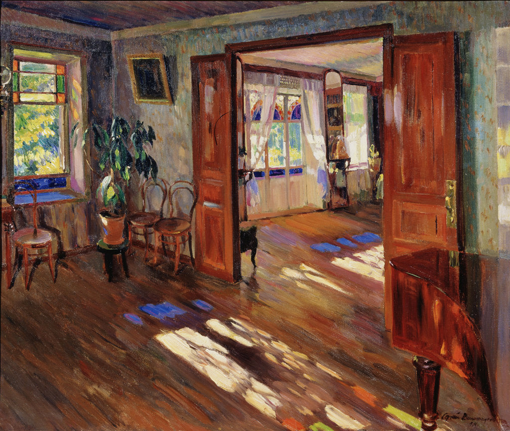 Detail of In a house, 1914 by Sergei Arsenyevich Vinogradov