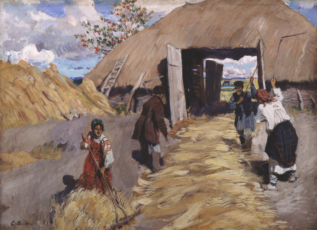 Detail of The Threshing, 1916 by Sergei Arsenyevich Vinogradov