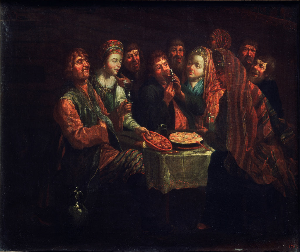 Detail of Peasant Feast by Al. Vishnekov