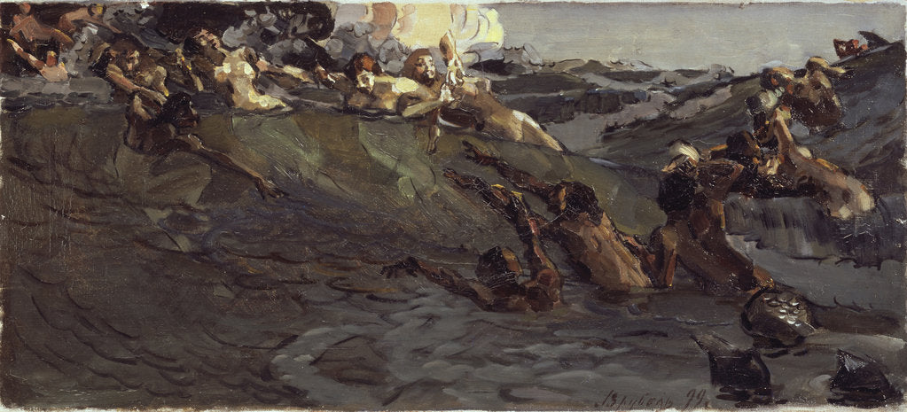 Detail of Playing naiads and tritons, 1899 by Mikhail Alexandrovich Vrubel