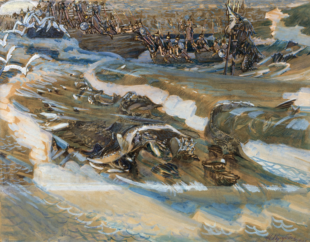 Detail of Illustration for the Fairy tale of the Tsar Saltan by A. Pushkin, 1901 by Mikhail Alexandrovich Vrubel