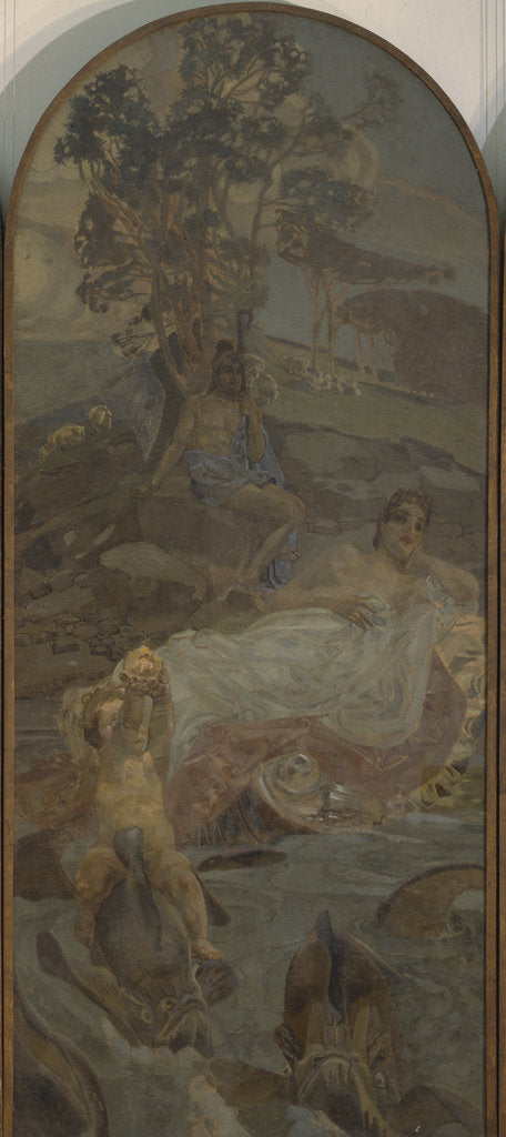 Detail of Venus, Amor and Paris (Triptych The Judgment of Paris, central part), 1893 by Mikhail Alexandrovich Vrubel