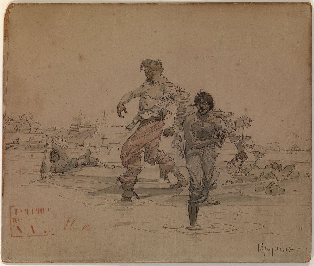 Detail of Illustration for the poem The Robber Brothers by Alexander Pushkin, 1881 by Mikhail Alexandrovich Vrubel