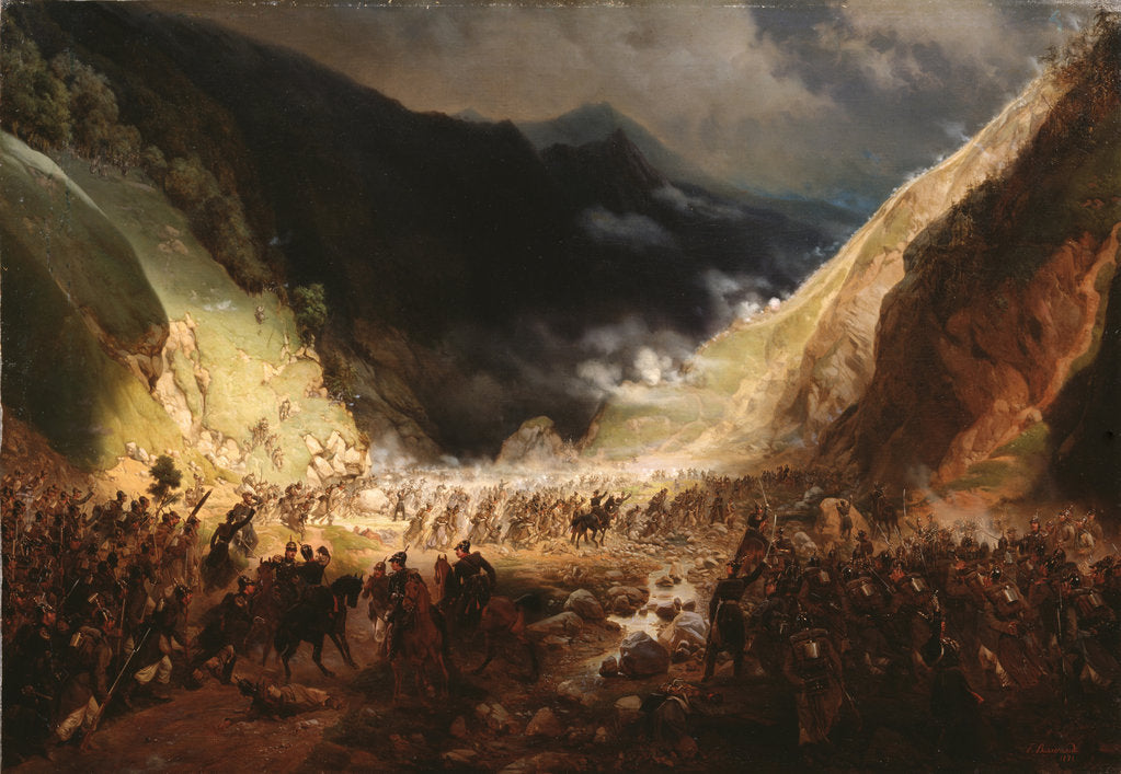 Detail of Battle of the Rothenthurm Pass, 1871 by Gottfried Willewalde