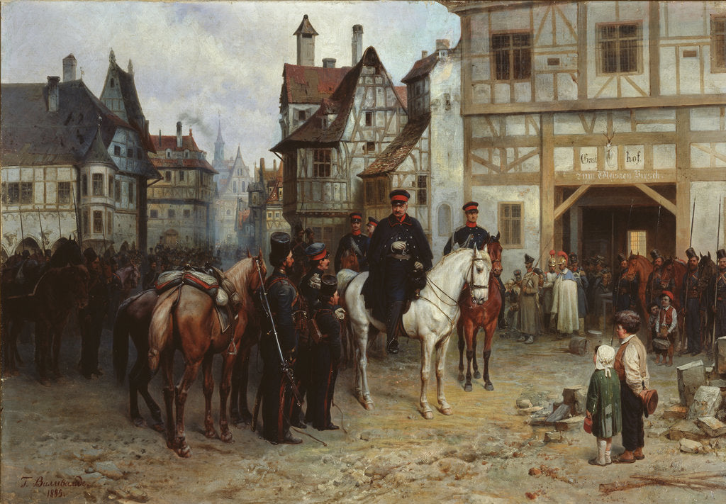 Detail of General Blücher with the Cossacks in Bautzen, 1885 by Gottfried Willewalde
