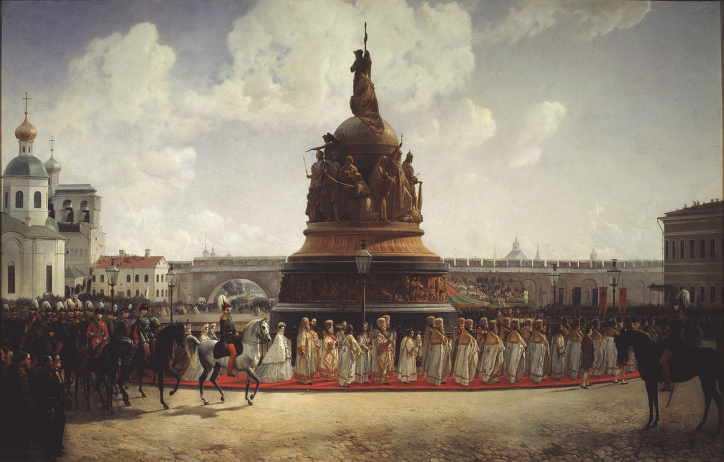 Detail of The Consecration of the Monument  to the Millennium of Russia in Novgorod on 1862, 1864 by Gottfried Willewalde