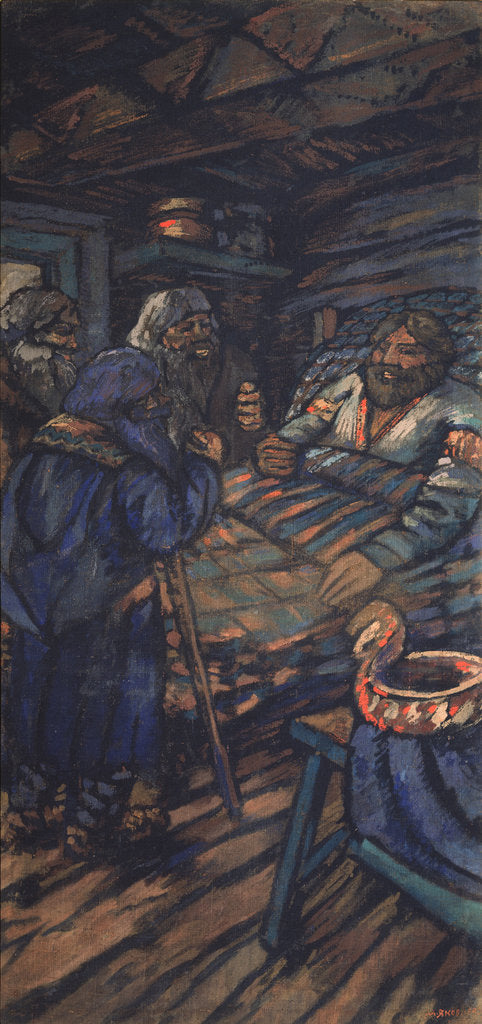 Detail of The Wedding of the Grand Duke Vladimir I. Svyatoslavich (Triptych, side panel), 1920s by Mikhail Nikolayevich Yakovlev