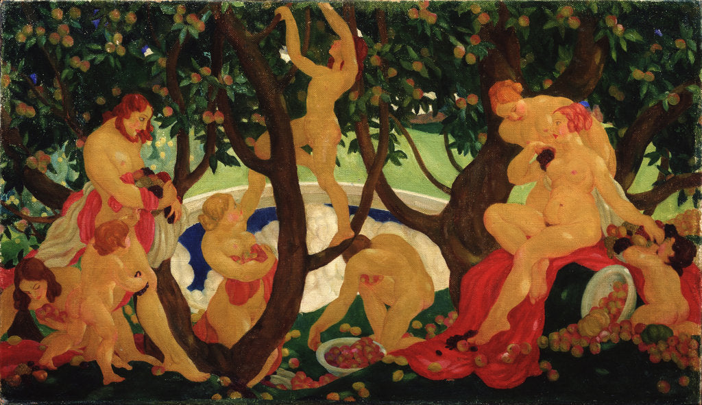 Detail of Gathering Apples, 1917 by Valentin Alexandrovich Yakovlev