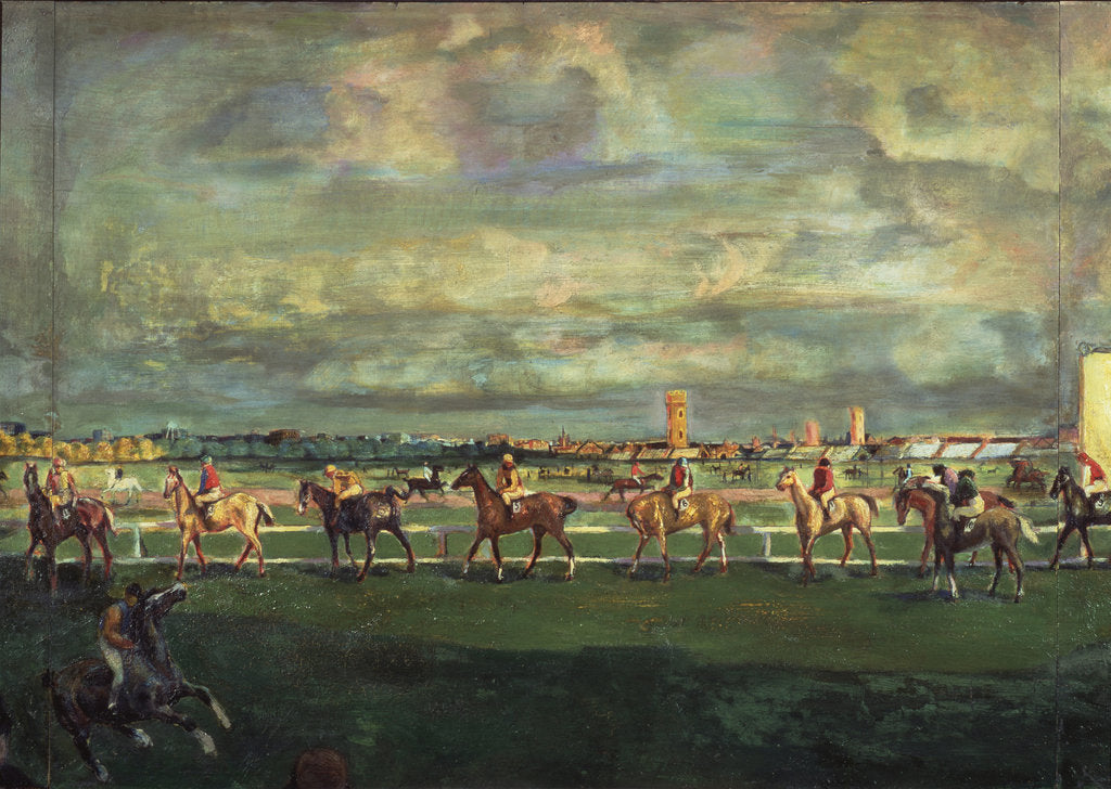 Detail of Horseracing, 1911 by Georgi Bogdanovich Yakulov